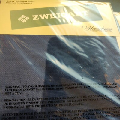 ZWEIGART  Needlework Fabric by Herrschners, 16 ct, 18'' x 21'', navy blue