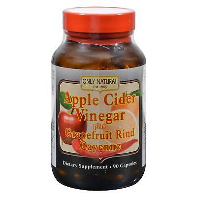 Only Natural Apple Cider Vinegar Plus GrapeFruit Rind and Cayenne - 500 mg - ...