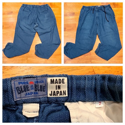 Blue Blue Japan Pure Indigo Casual Jogger Pants Elastic