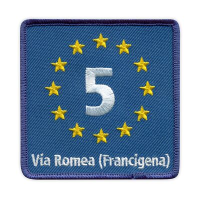 Eurovelo 5,EV5 - Via Romea Francigena Aufnäher / Abzeichen Bestickt