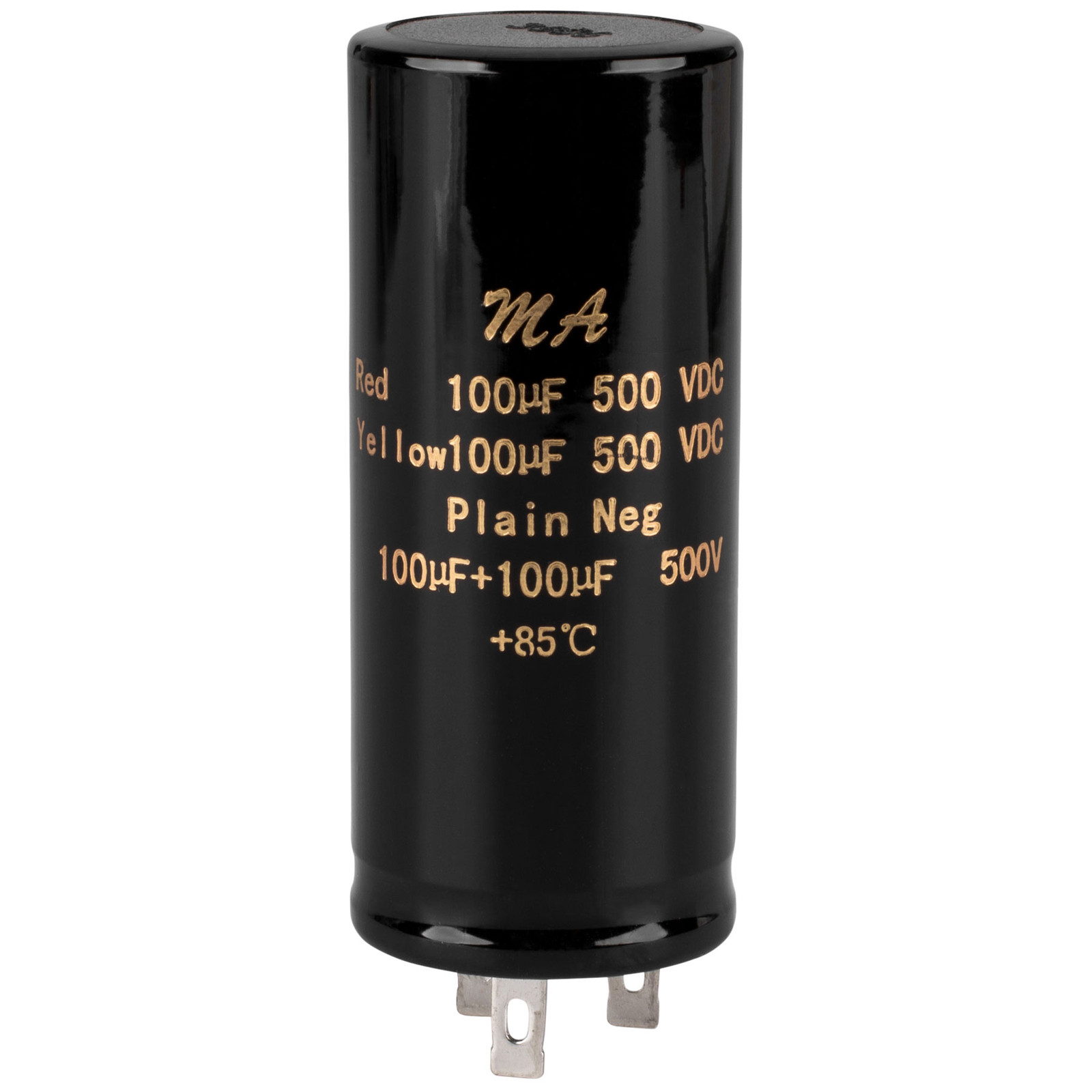 100uF + 100uF 500V Polarized Electrolytic Mult-Section Can Capacitor