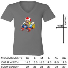 Details about / Gaming Super Mario Kart King Koopa Video Game Women Junior Girl V-Neck T-Shirt