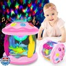 Baby Toys 6-12 Months - Musical Light Up Rotating Toys, Pink Ocean Projector for Infant 9-12-18 Month, Learning Visual and Hearing and Crawling Skill, Birthday Gifts for Toddler Boys Girls 1 2 3 Years Old