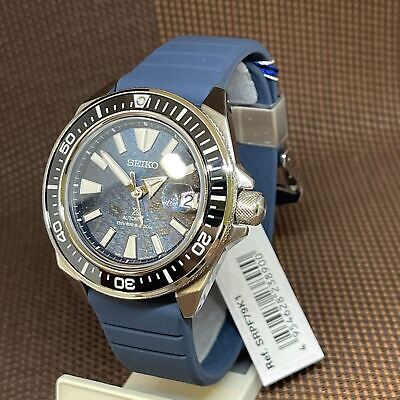 Pre-owned Seiko Prospex Srpf79k1 Blue King Samurai Save The Ocean Edition Men Sport Watch