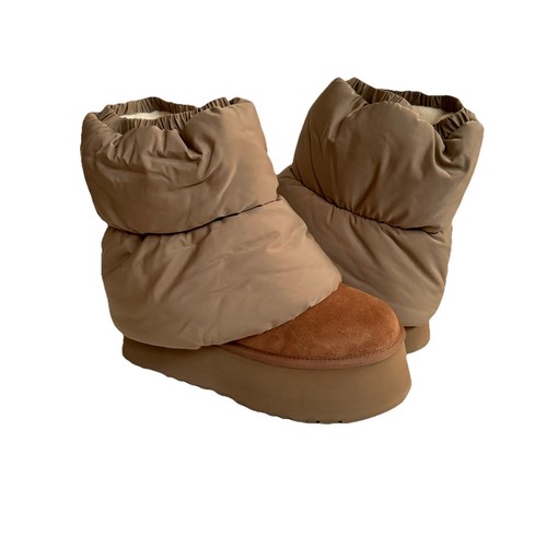 UGG CLASSIC MINI DIPPER PUFFER AMPHORA CHESTNUT PLATFORM BOOT US 8