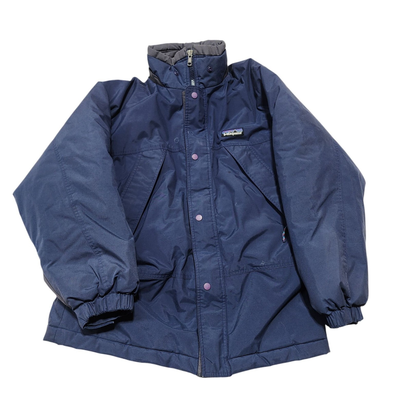 パタゴニア キッズ アウター L12 Patagonia Kids L (12) Navy Coat Zip Closure & Pockets Snap