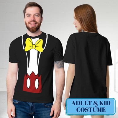 Mickey Mouse Costume T-Shirt  Mickey Mouse Cosplay Costume Tee  Mouse Character