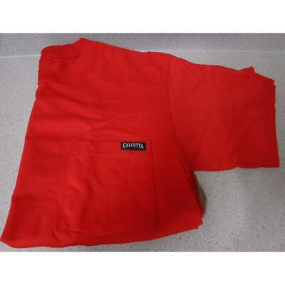 New Authentic Calcutta Short Sleeve Red Shirt/ Original Logo with P.I.T.B-Medium