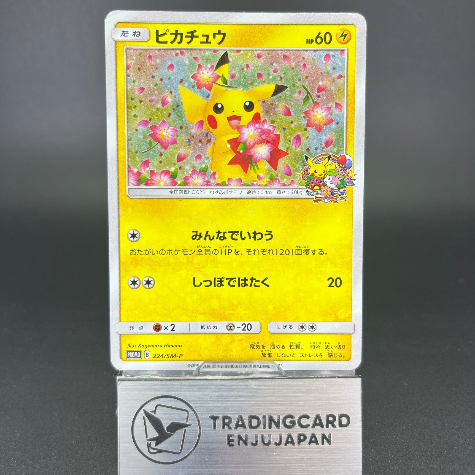 Pikachu 224/SM-P Pokemon Center 20th Anniversary LP Japanese
