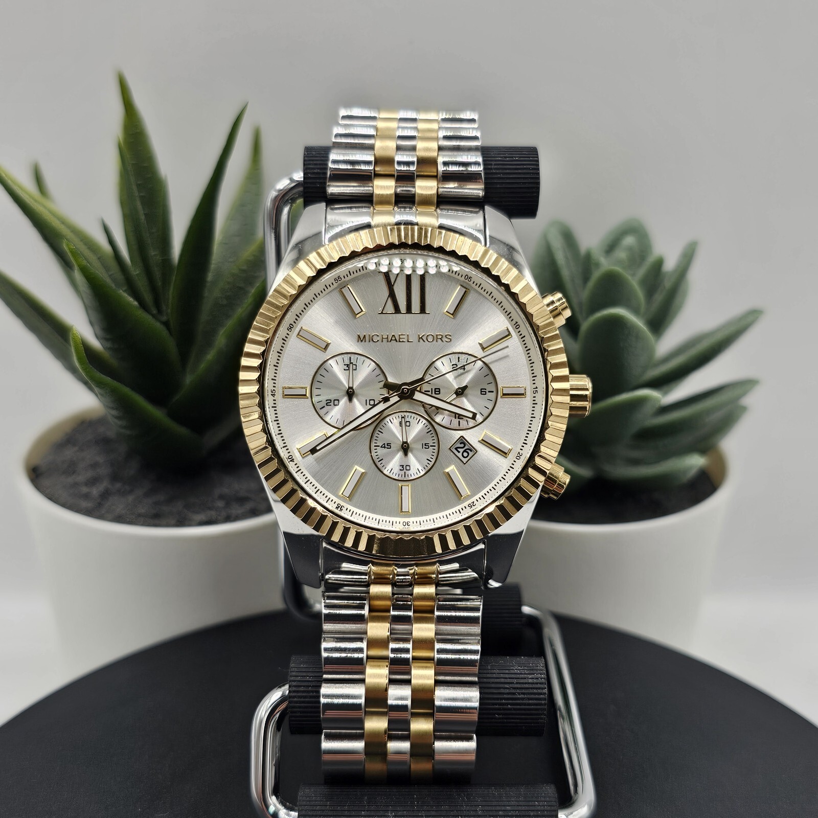 Michael Kors MK8344 Lexington Mens Watch Silver & Gold