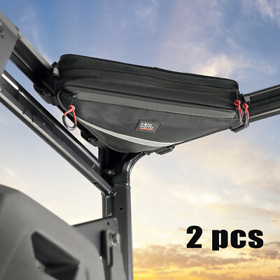 2pcs UTV Roll Bar Triangle Storage Bag Overhead Corner Bag for Can Am X3 Polaris