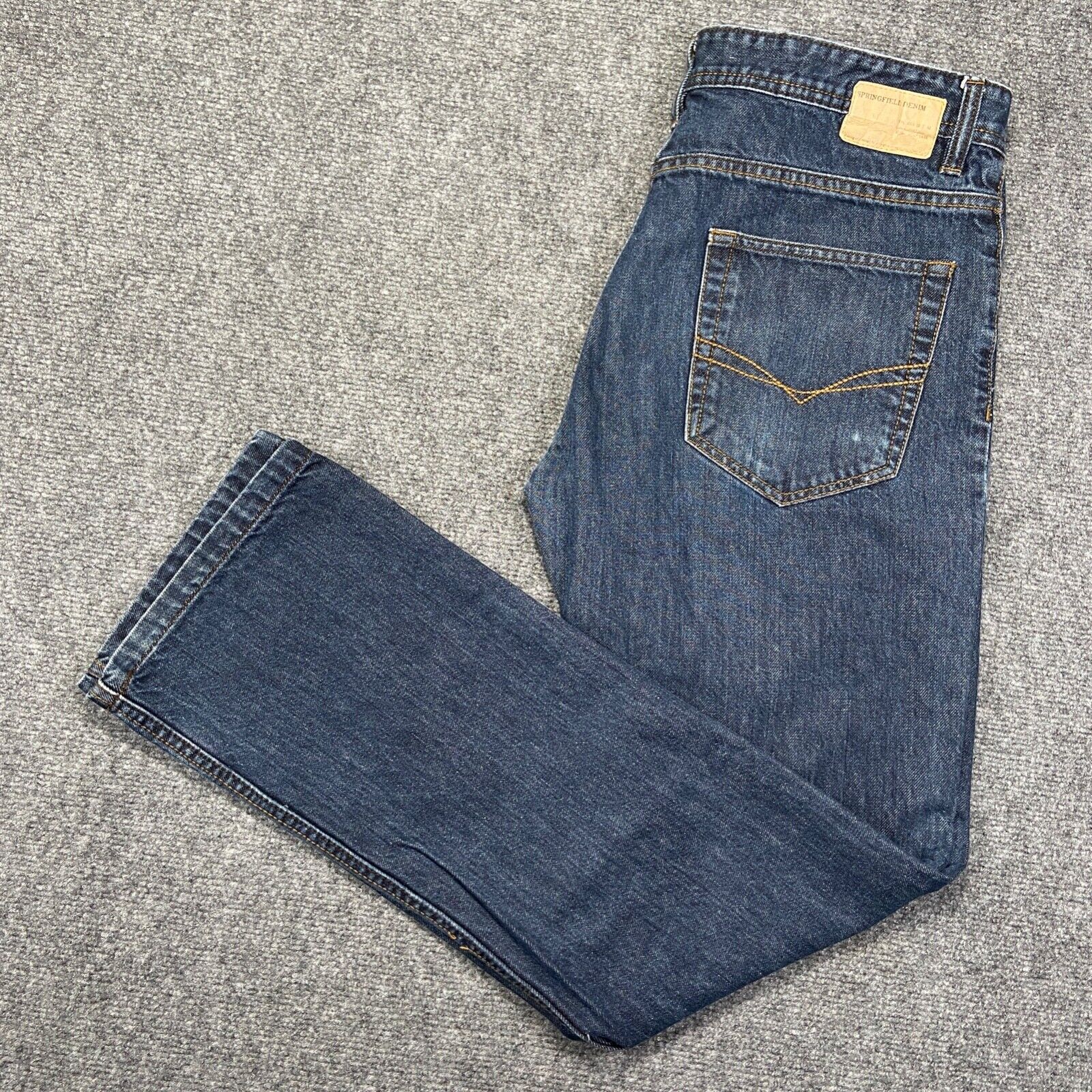 Springfield Denim Jeans Mens 34 Blue Denim Mid Rise Straight Springfield Denim Jeans Mens 34 Blue Denim Mid Rise Straight