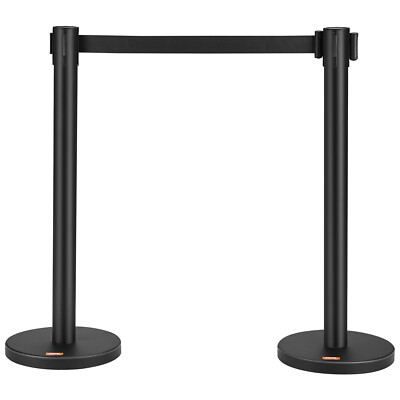 VEVOR Crowd Control Stanchions 2-Pack Queue Barrier Carbon Steel with 6.5FT Belt