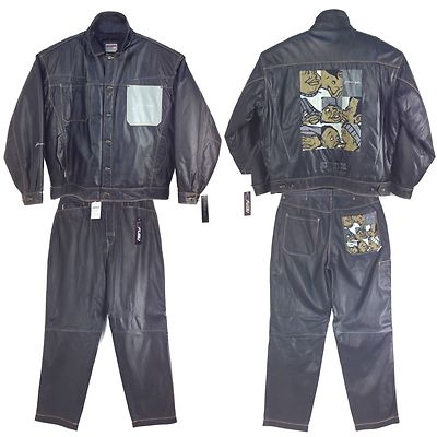 Platinum Fubu プラチナムフブ プラフブ XL b-boy B系 00s プラチナムフブ シャイニー デニムショーツ 38 バギー