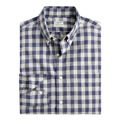 J.Crew Slim Fit Untucked Shirt Mens Secret Wash Long Sleeve Casual Button Down