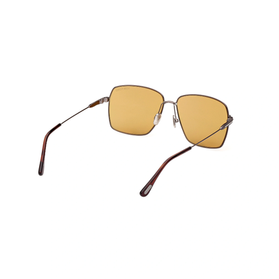 Pre-owned Tom Ford Sunglasses Men Silver Brown Crystal Yellow Square Ft0994 08e Pierre-02