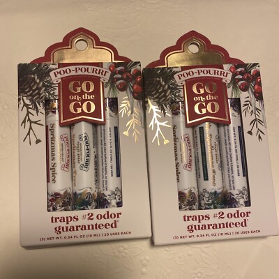 New Poo-Pourri On Go Toilet Spray 6 Travel Size Pack Spritzmas Vanilloo Bourbon