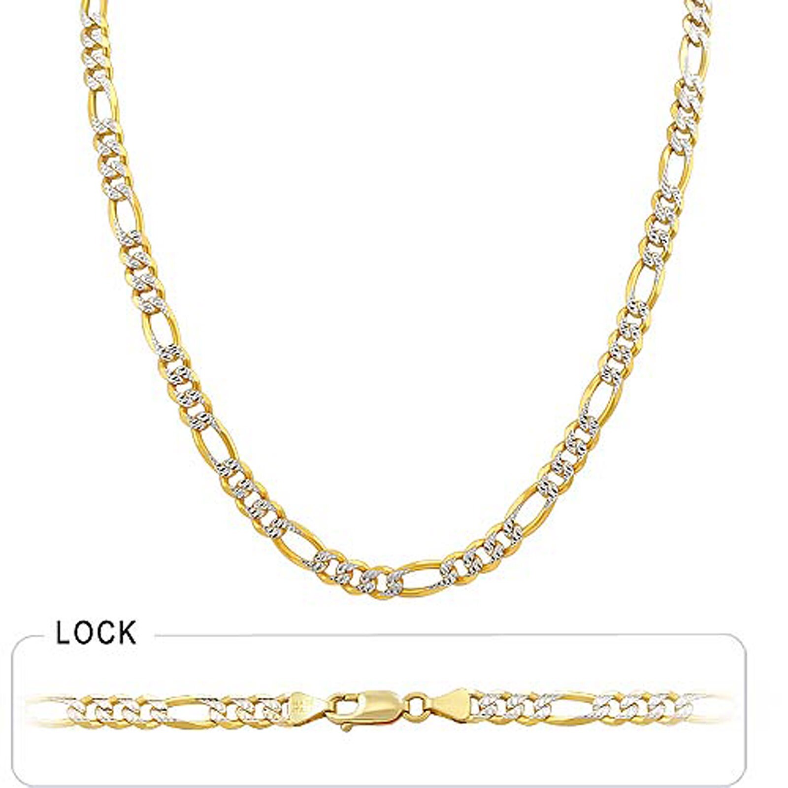 アクセサリー 14K Gold Figaro Chain BELIEVER JEWELRY Solid Figaro Chain Necklace in 14K Gold - Samsclub.com