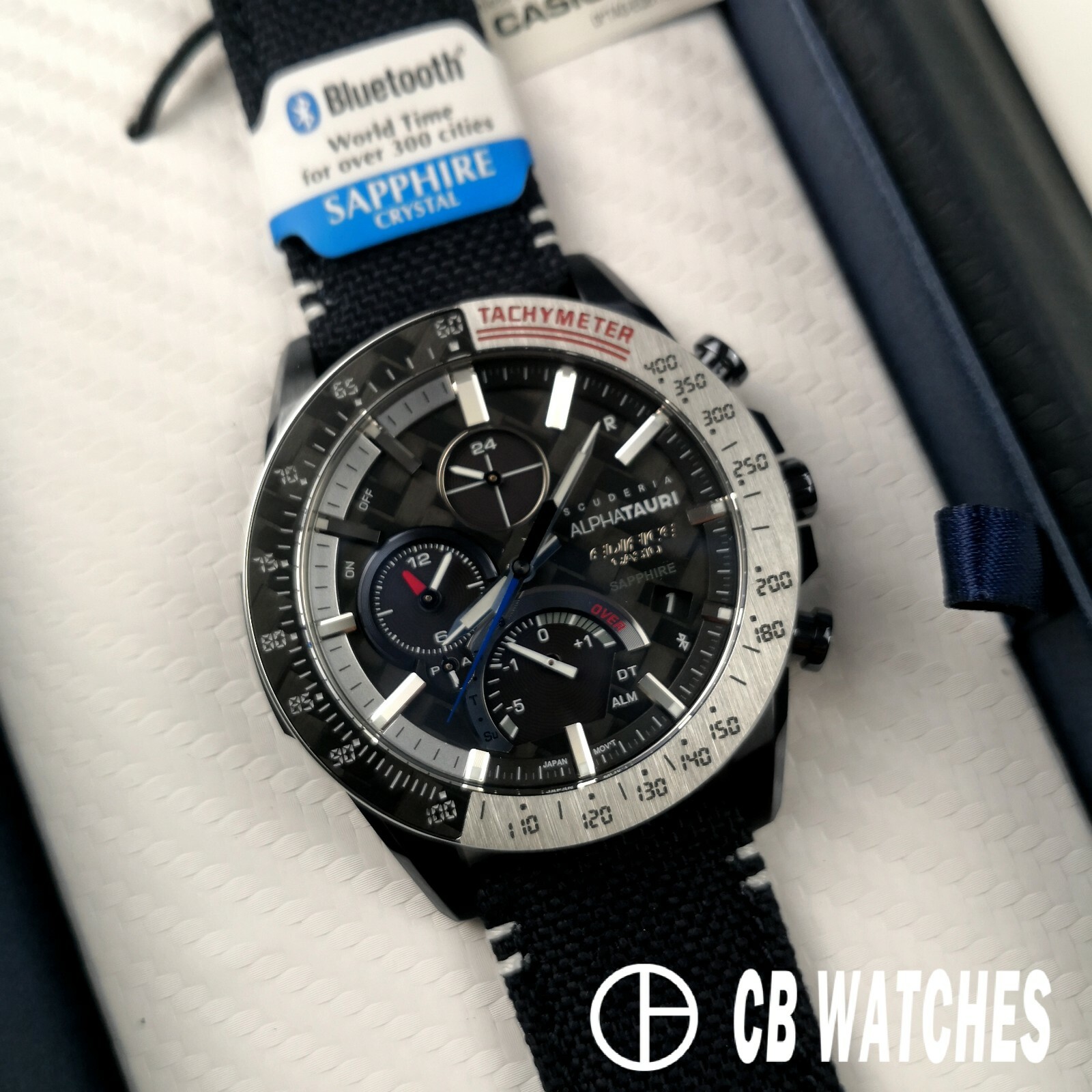 Pre-owned Casio Edifice Eqb-1000at-1a Mobile Link Scuderia Alphatauri Limited