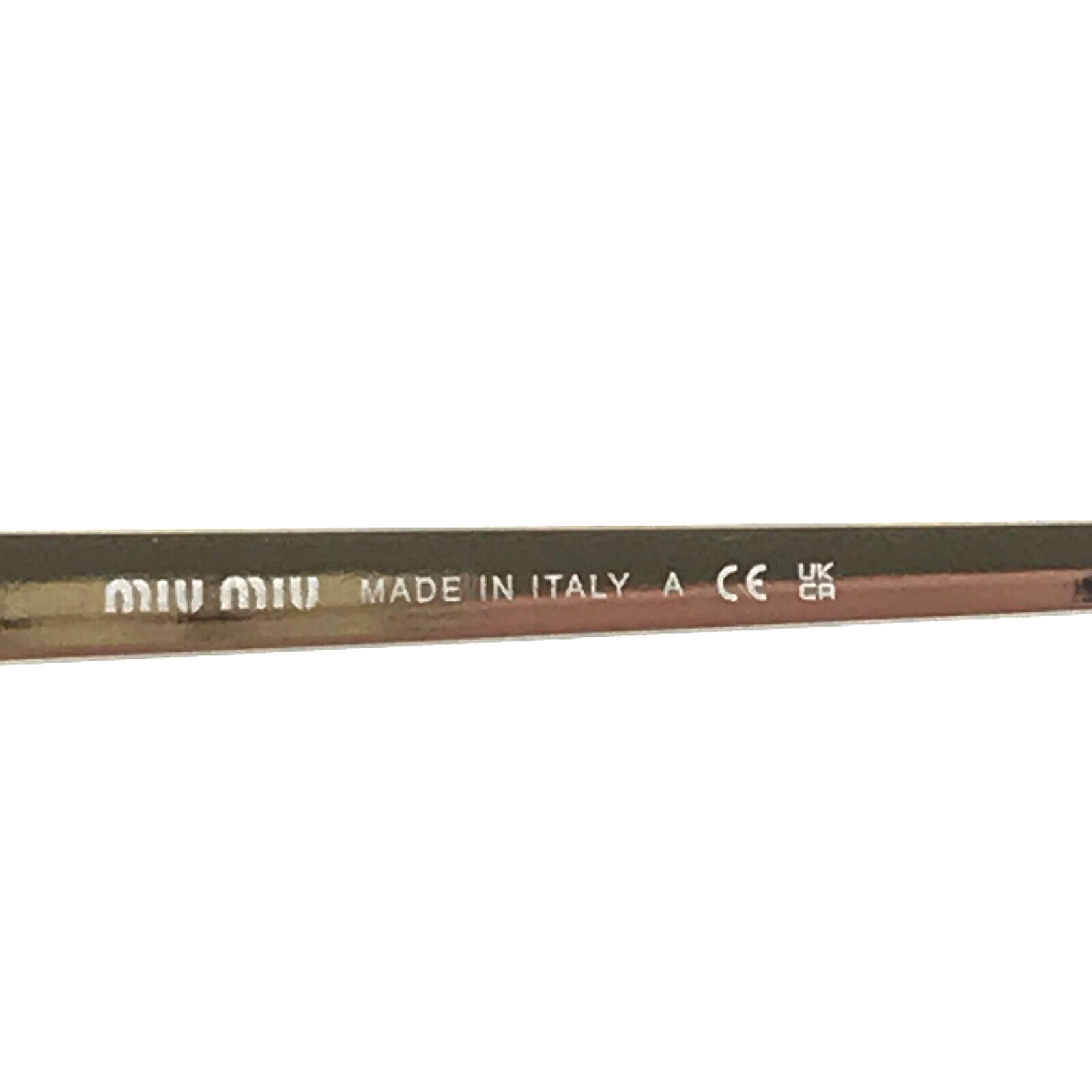 Pre-owned Miu Miu Sunglasses Smu52z Zvn-70d Pale Gold Aviator Frames W Brown Violet Lenses