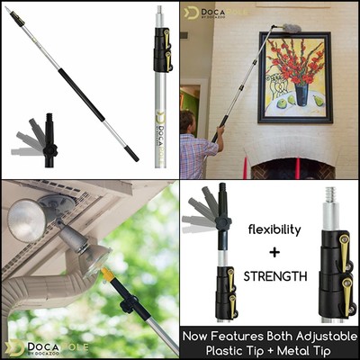 DocaPole 5 -12 ft Telescoping Extension Pole Multi-Purpose Light Bulb Changer