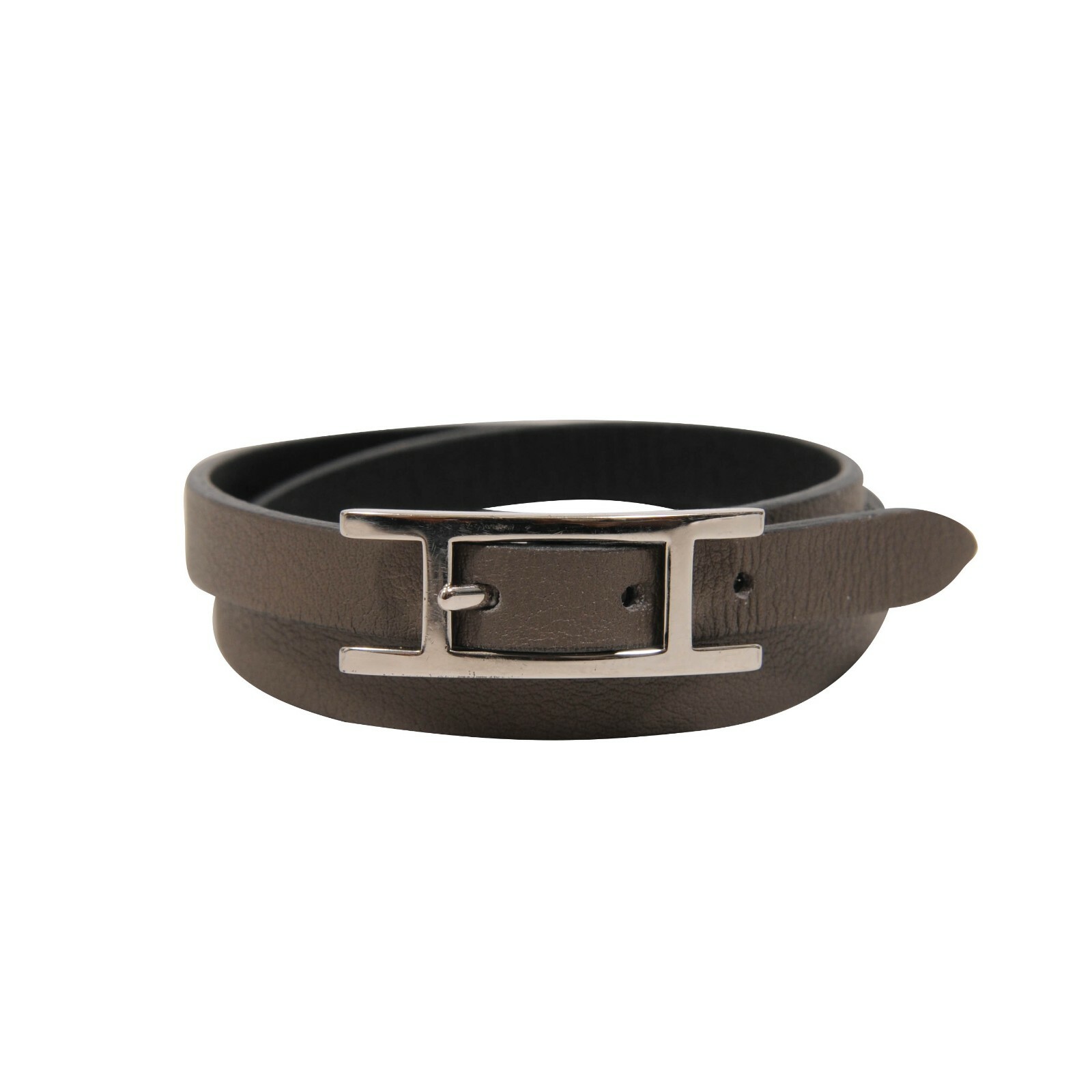Hermes Behapi Double Tour Bracelet Olive Green Palladium