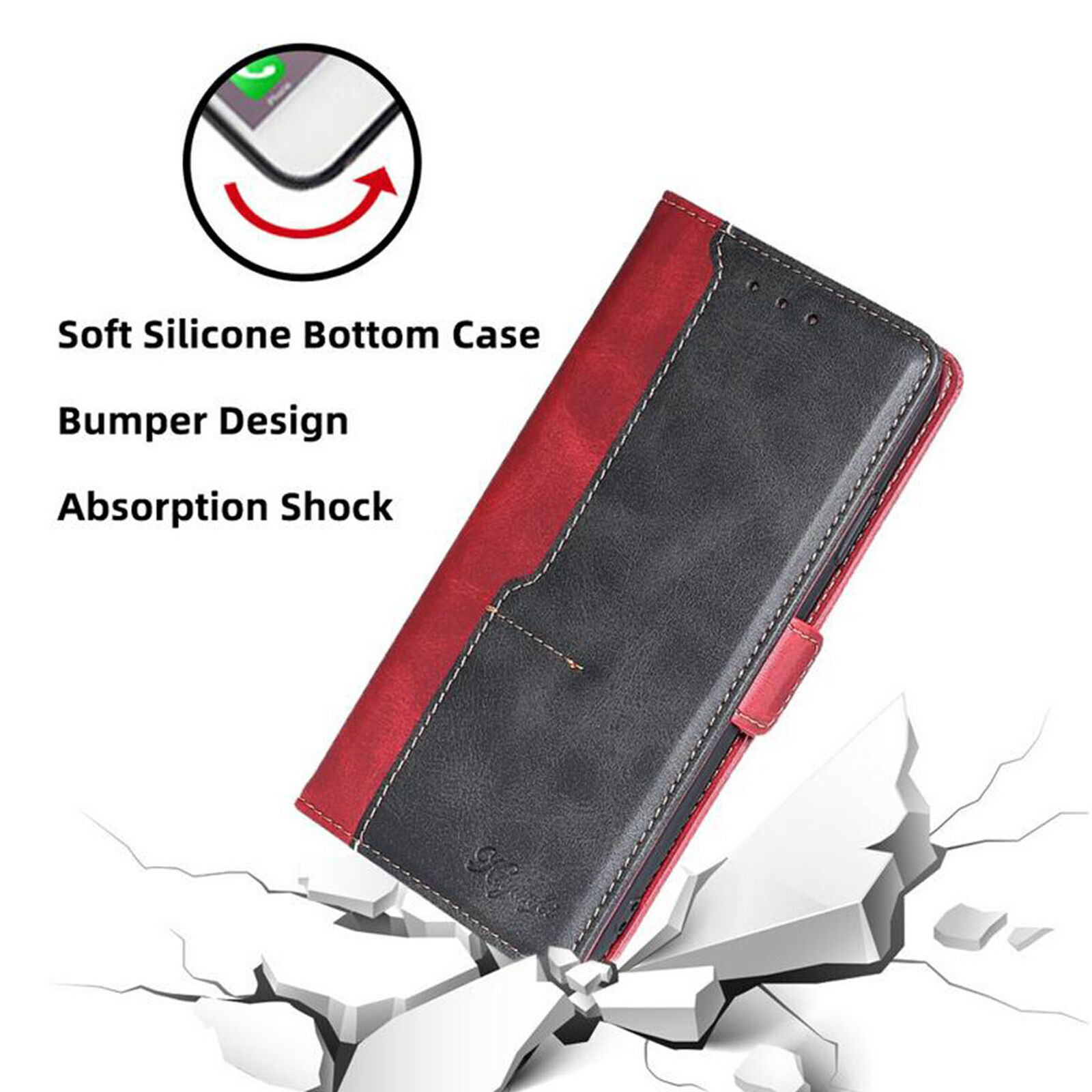 Cubot X30 PU Wallet Cellphone Case Contrast Color Case Cover Protective Case