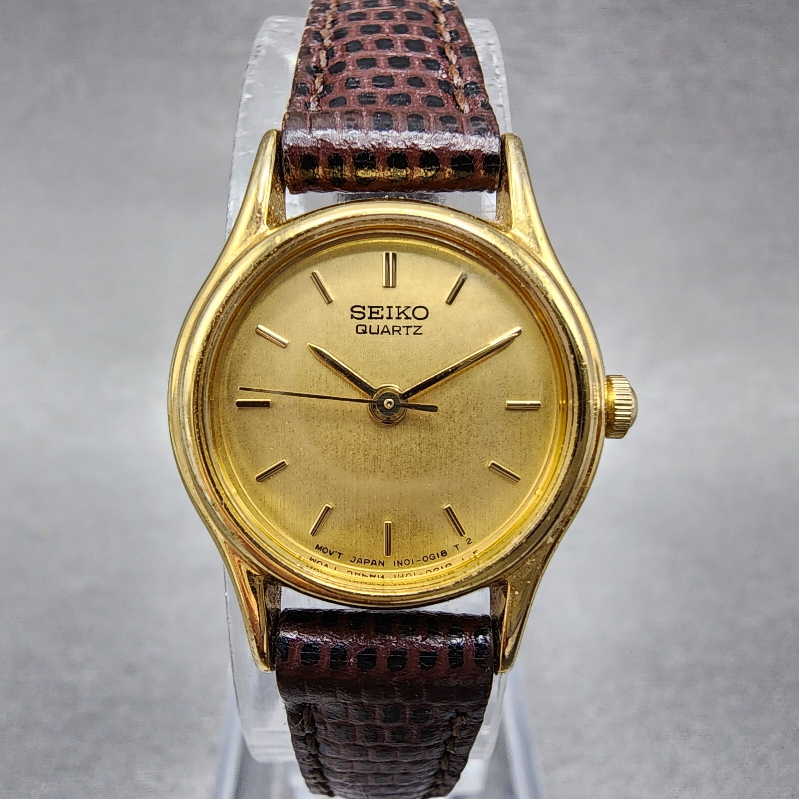 Seiko Watch Women 20mm Gold Dial Gold Tone Round 1N01-0E10