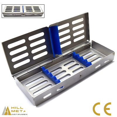 5Pcs Stainless Steel Dental Instruments Cassette Tray Sterilization Rack Box New