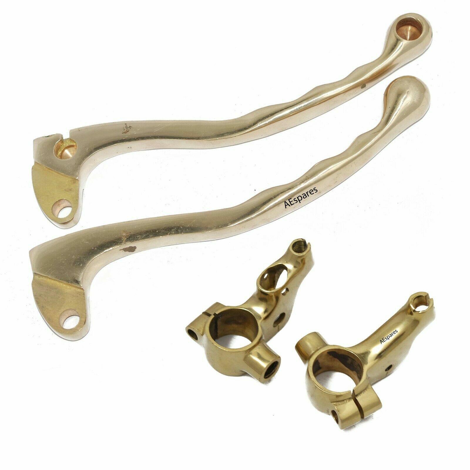 Fits Royal Enfield Early  Brass Brake & Clutch Lever Set 7/8" Handel Bar 