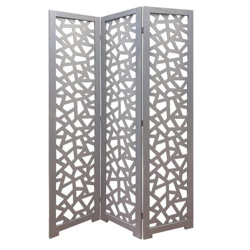 Ширма из серого дерева размером 67 X 1,5 X 50 дюймов