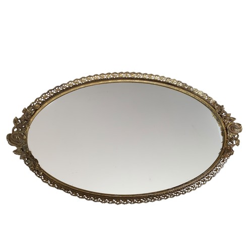 Vintage Matson Gold Filigree Hollywood Regency Oval Vanity