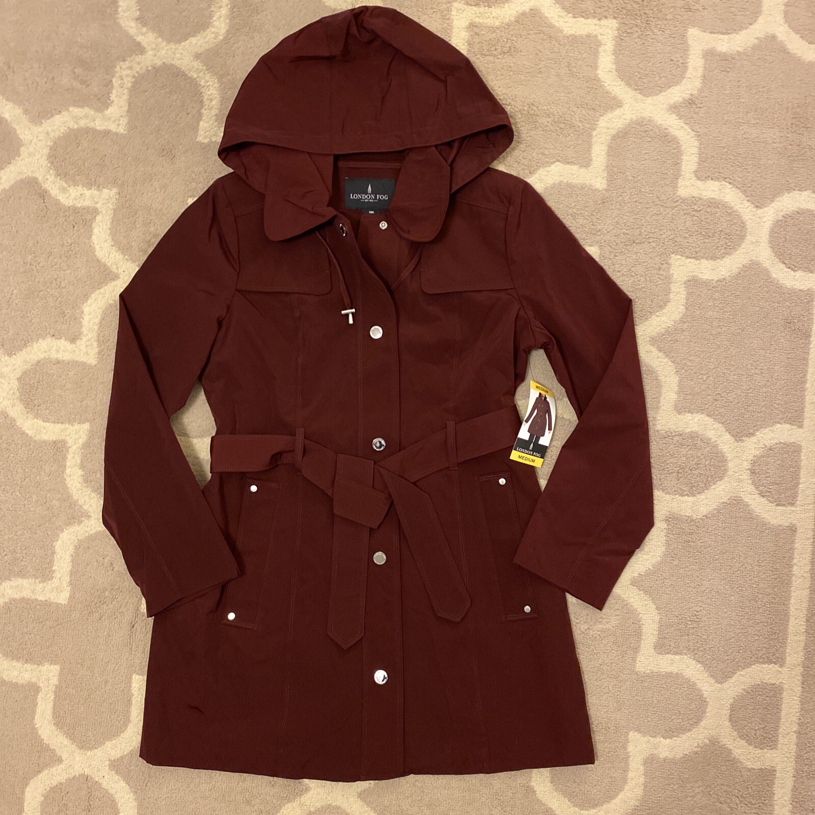 London Fog women's Burgundy hooded 