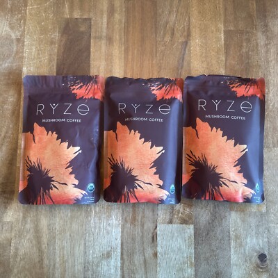 3 Bags ORGANIC RYZE MUSHROOM COFFEE Brand New 30  Servings Fast Free Shipping