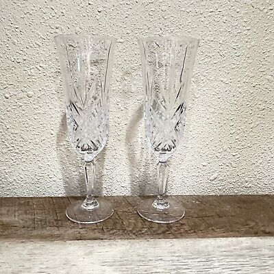 Set of 2 Cristal D 'Arques MASQUERADE Champagne Flutes * Genuine Lead Crystal
