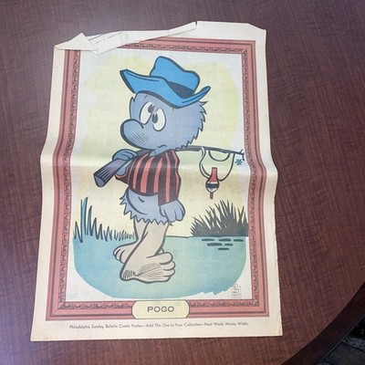 1968 Philadelphia Sunday Bulletin POGO Comics Poster 22” X 15”