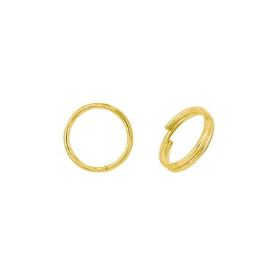 6 Gold Plated Sterling Silver Split Ring 7mm 21ga #51410