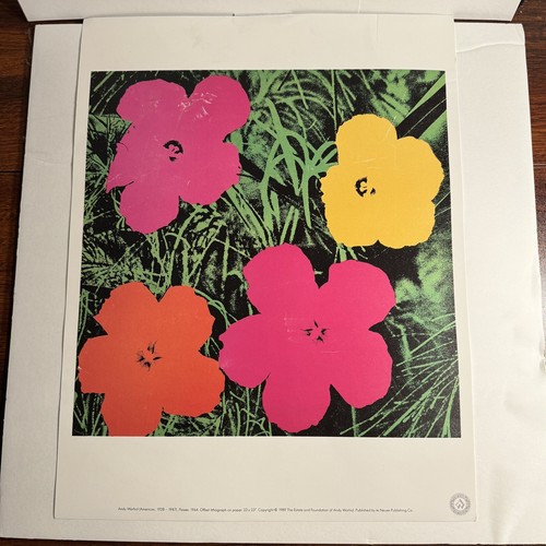 ANDY WARHOL Flower　フラワー　クリスタルボード ANDY WARHOL RARE VTG 1989 POP ART LITHOGRAPH PRINT 