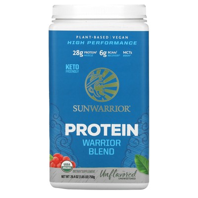 Sunwarrior, Warrior Blend Protein, Organic Plant-Based, Unflavored, 1.65 lb