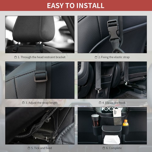 Car Handbag Holder Storage Leather Bag Net Mesh Organizer Water Cup Purse Holder