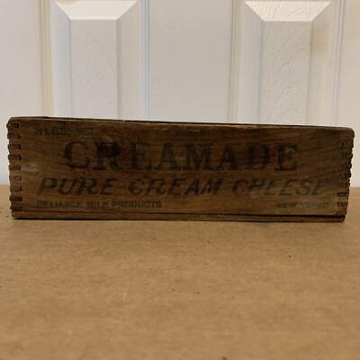 Vintage Cheese Box Creamade Cream Cheese 3 Lb Country Rustic Farm Decor NY