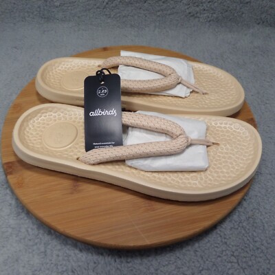 Allbirds Sugar Zeffer Lux Beige Flip Flops Tan Cream Comfort Sandal