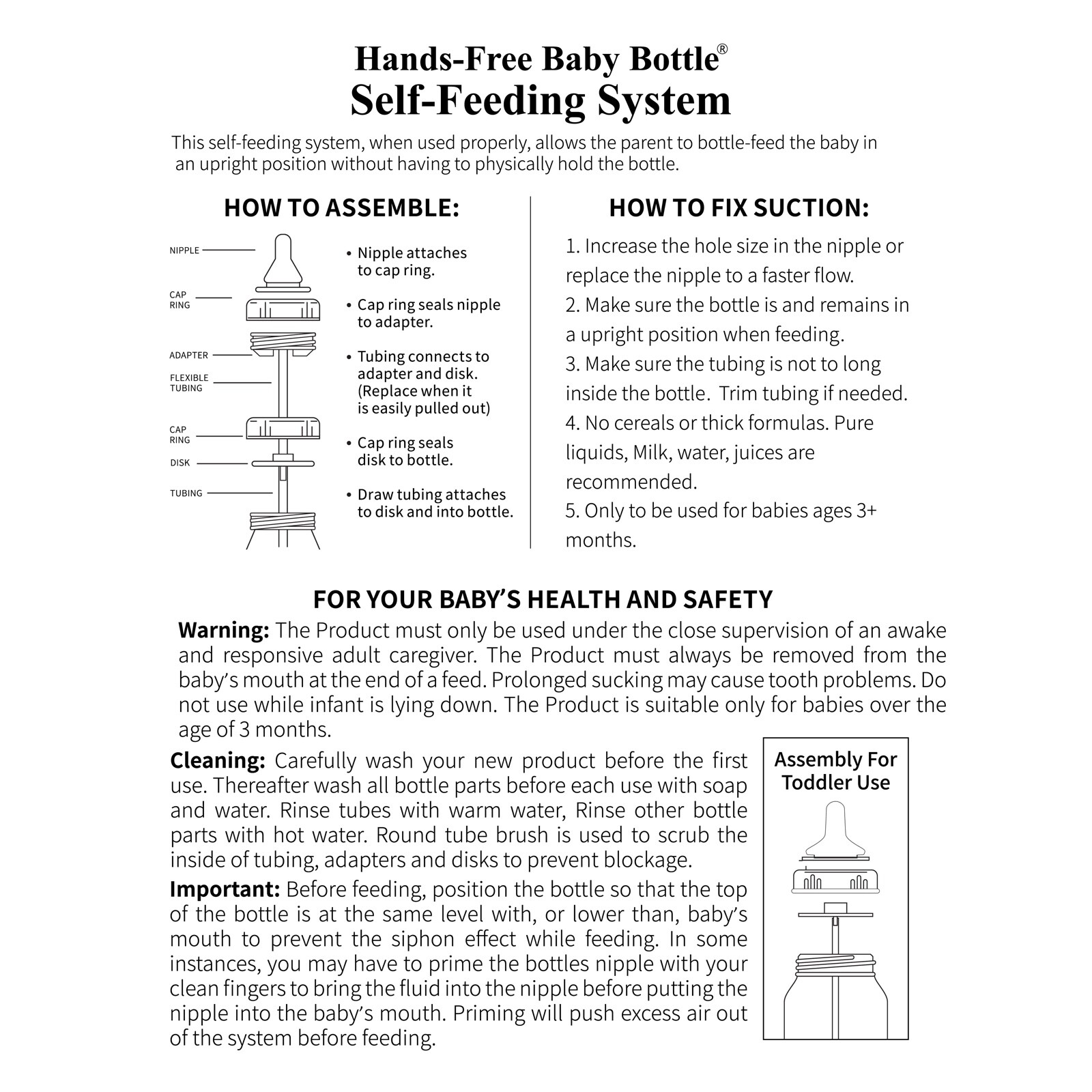 Hands-Free Baby Bottle - Traveling Baby Bottle 9 oz ( 2 Pack - Podee Pink)
