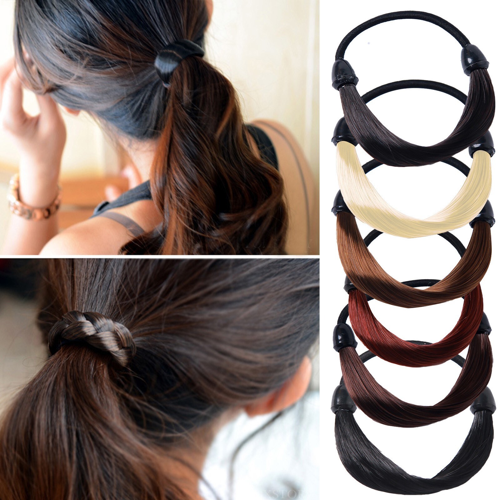 Realistic Wig Ponytail Holder, Hair Accessory, Synthetic Wig Hair Elastic Rubber