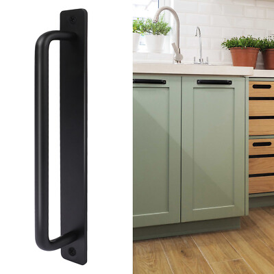 2-Pack Black Matte Sliding Barn Door Pull Handles for Gates Garages Hardware 10''