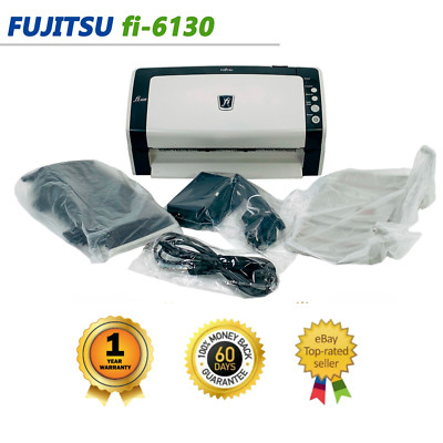 Fujitsu FI-6130 Document Scanner NEW Rollers/Trays/Adapter - 1 YEAR WARRANTY! 