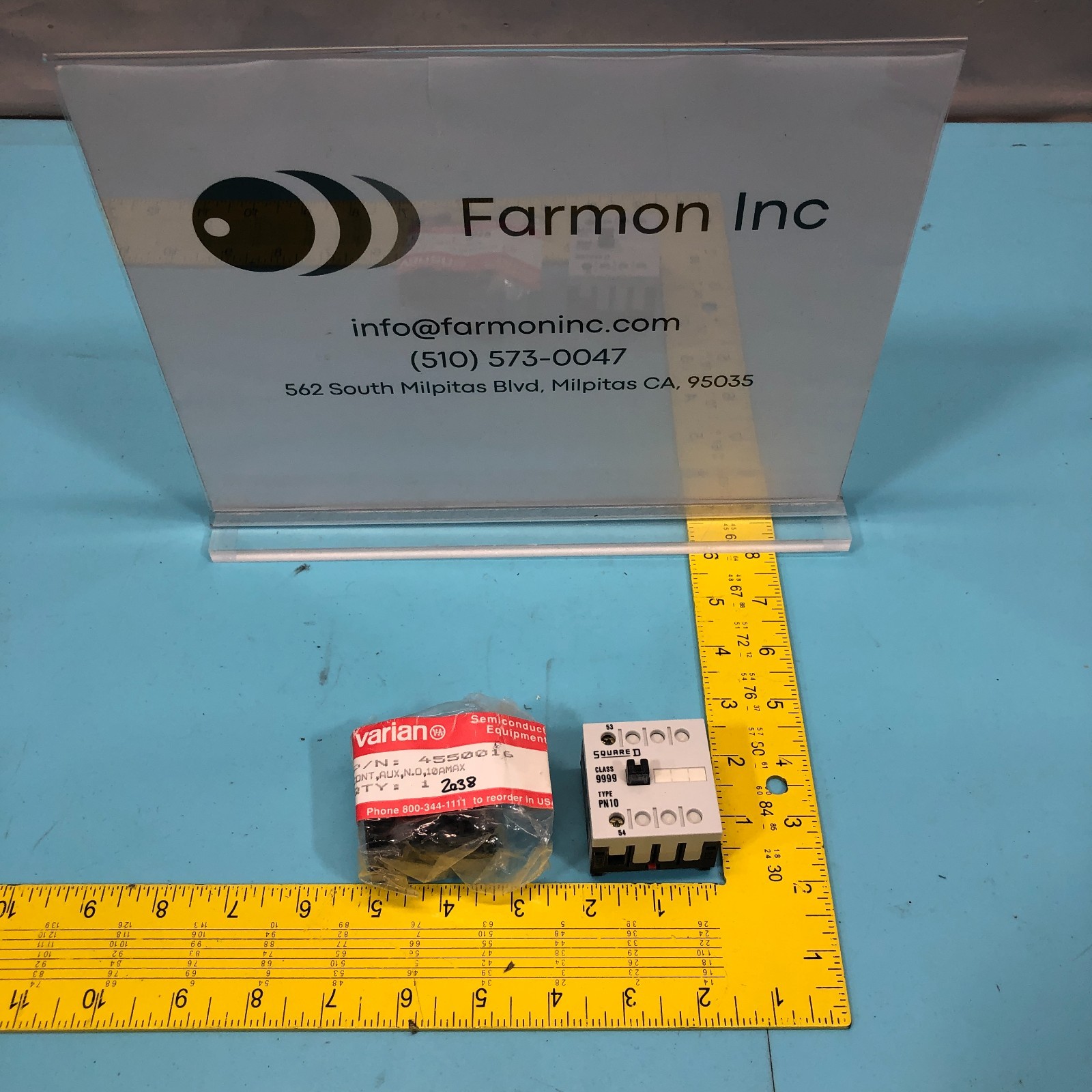 2 VARIAN 4550016 CONT, AUX, N.O, 10AMAX, SQUARE D PN10, 194070