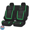 FH Group Car Seat Covers Full Set Cloth - Universal Fit Automotive Seat Covers, Low Back Front Seat Covers, Solid Back Seat Cover, Washable Car Seat Cover for SUV, Sedan and Van Green