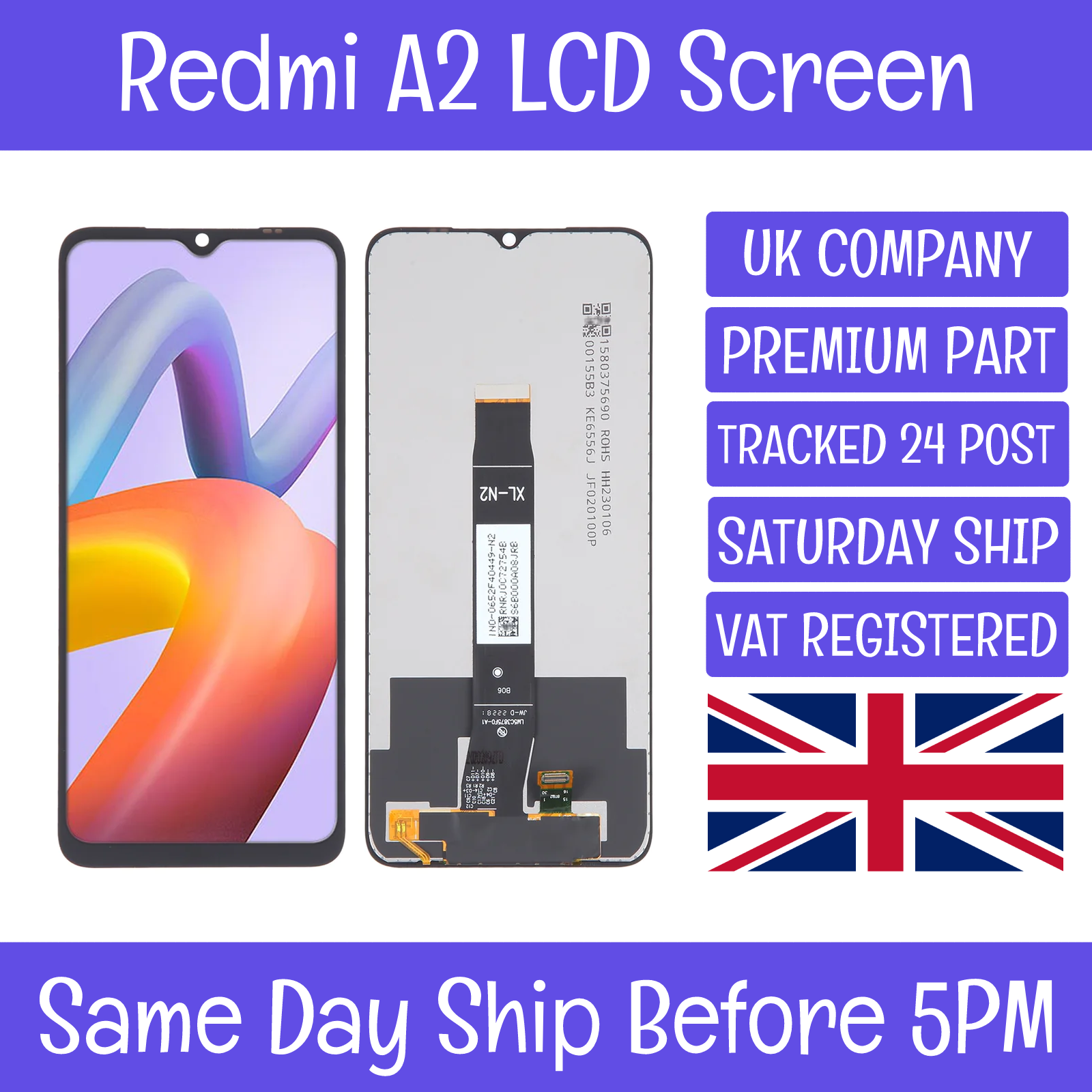IYAiYO LCD-Bildschirm Ersatz Für Redmi A2 – Komplett Mit Rahmen, Inkl. Reparatur-Werkzeuge