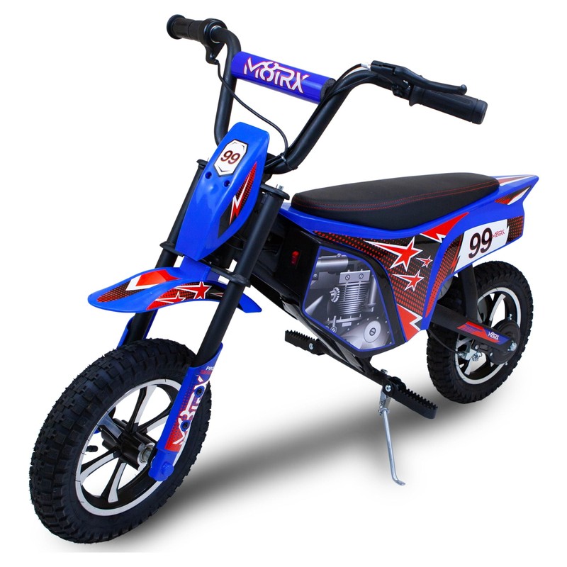 Kid's 24V Electric-Powered Dirt Bike, Ride-On Toy for Teens, Ages 13+, Blue